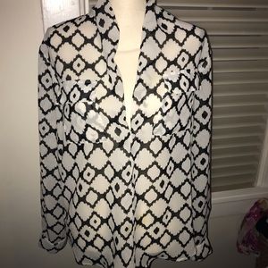 Sheer long sleeve blouse